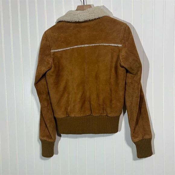 Kiliwatch Goatskin Leather Bomber Jacket Shearling Aviator Flight Coat Brown 4 - Picture 2 of 9